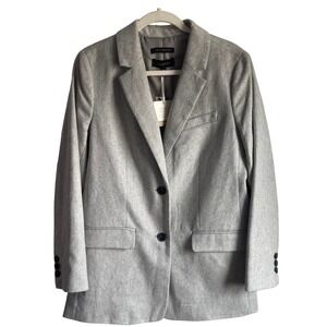 NWT Talbots Italian Wool Blazer 10 Gray‎ Herringbone Woven in Italy Classic Work